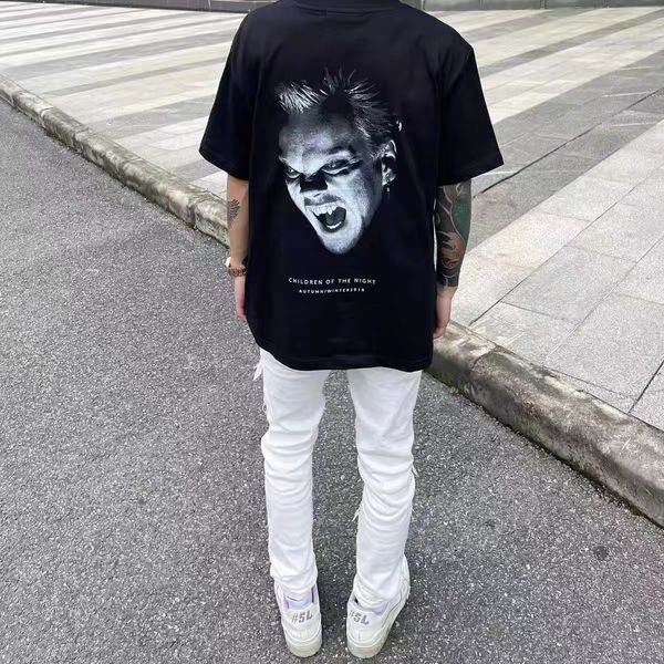 

23ss t-shrit men hip hop cotton graffiti print fashion women tees, Black;brown