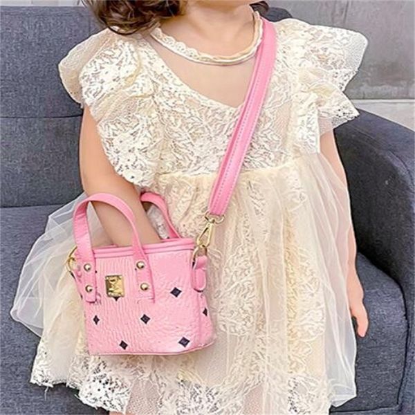 

designer children handbags girls letter bucket bag lovely baby girl crossbody kids wallet princess mini cion purse, Black