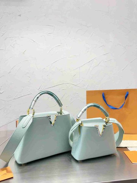 

luxury lady bag tote designer cowhide material gold buckle hardware necessary for queen style