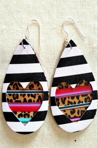 

new pu leather christmas earrings for women deer print teardrop christmas tree earrings jewelry gift7126232, Silver