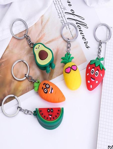 

girl heart simulation 3d avocado keychain bag coin purse pvc soft toy pendant 5 styles dhl6283991, Silver