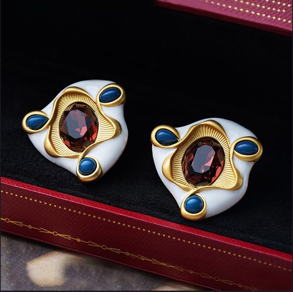 

french style ear studs women's court style personalized versatile earrings vintage earrings e02, Golden;silver