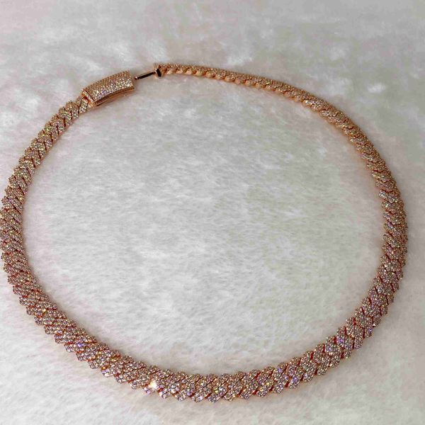 

10mm gold plated vvs1 diamond miami moissanite cuban link chain, Silver