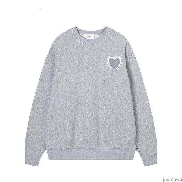 

designers amis paris hoodie for men and women amies de coeur hoody embroidered big love 2023 spring round neck jumper couple sweatshirts lov, Black