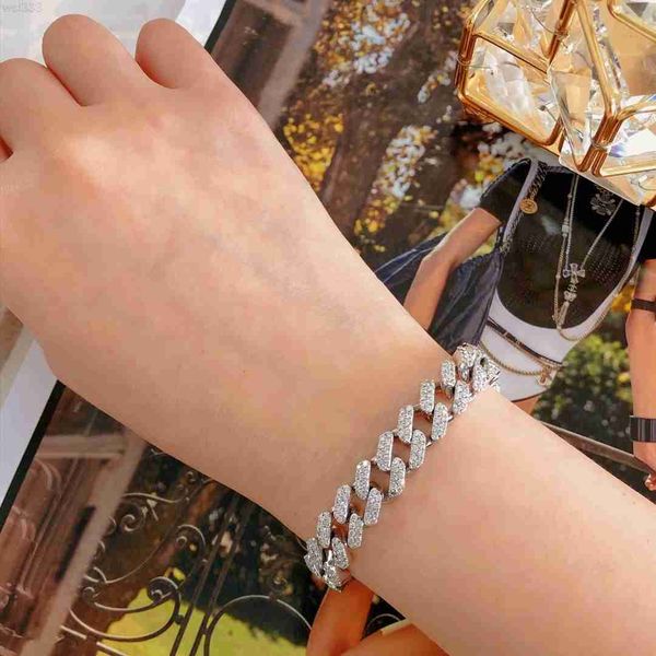 

new product white moissanite cuban chain link necklace women's vvs1 moissanite cuban link chain, Silver