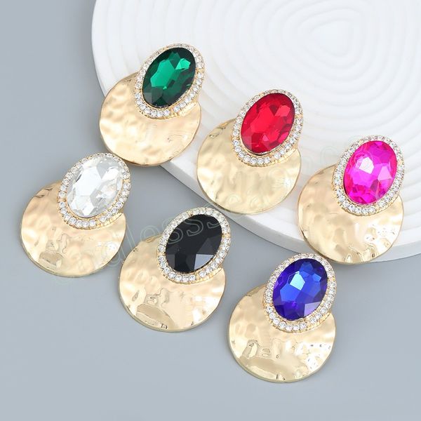 

fashion metal rhinestone geometric earrings for women's exaggerated classic dangle earrings banquet jewelry accessories, Silver