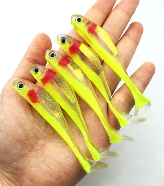 

three colors 8cm5g artifical lure soft floating lure 3d eyes sea fishing lure8118586