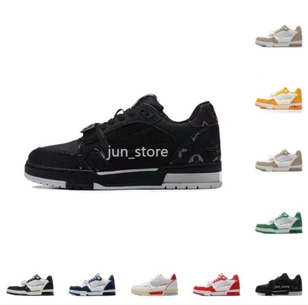

new r sneaker virgil trainer casual shoes men women calfskin leather abloh white green red blue letter overlays platform low sneakers men ne