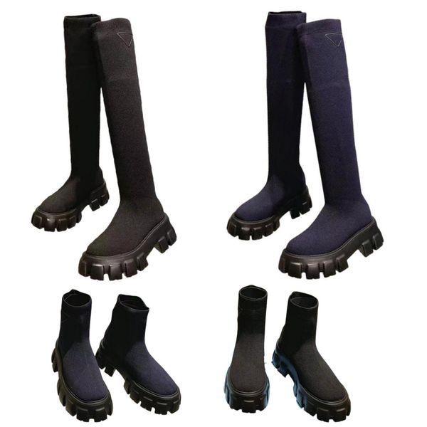 

boots women's casual ankle boots designer shoes long boots different materials large sole boots summer and spring seasons wear matching, Black
