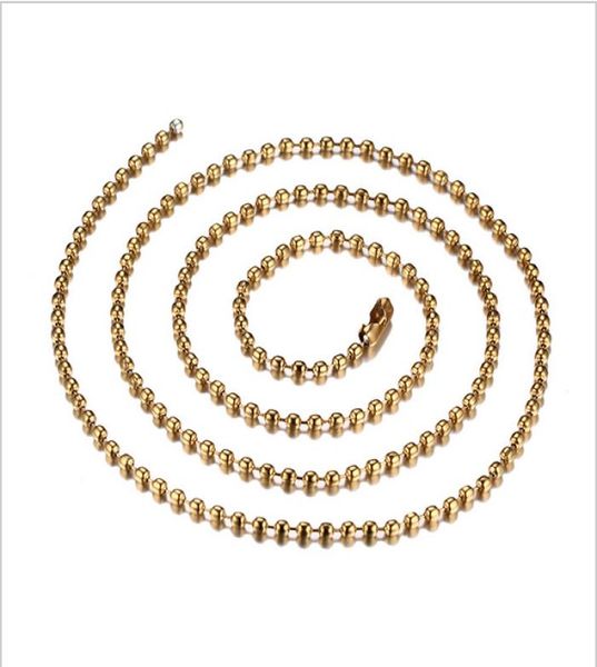 

fashion blackgoldsilver color plated 24 inches ball chain necklace stainless steel gold chain necklace cool necklaces nc0021076669, Silver