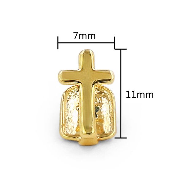

hip hop dental teeth grillz crucifix gold braces single tooth gold plating fashion jewelry braces wholesale halloween rapper show performanc, Black