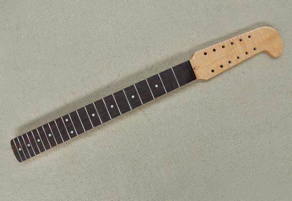 

factory electric semifinished guitar neck diy guitar flame maple wood with 12 strings rosewood fretboard can be changed3405804
