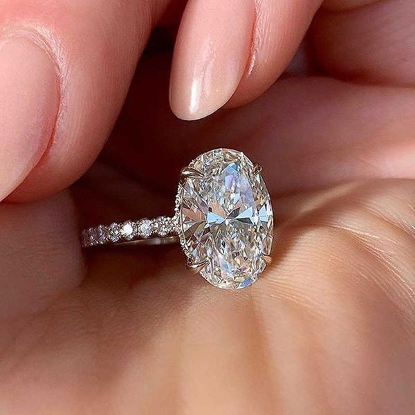 

solitaire ring huitan oval finger ring band dazzling brilliant cz stone four prong setting classic wedding anniversary gift for wifegirlfrie, Golden;silver