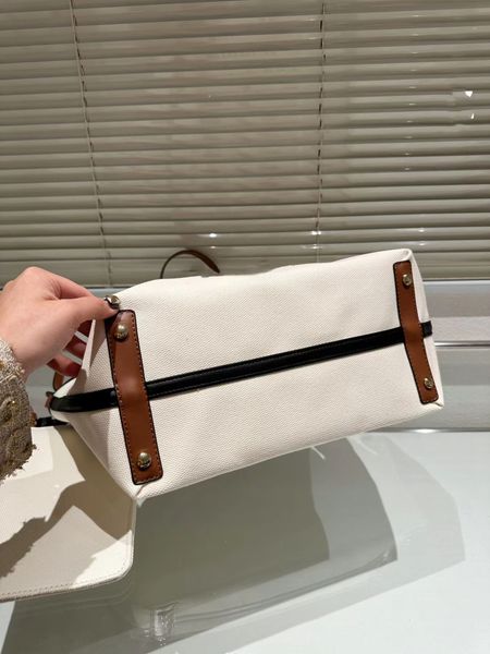 

letter printed large capacity canvas shopping bag, simple and versatile, one shoulder tote bag