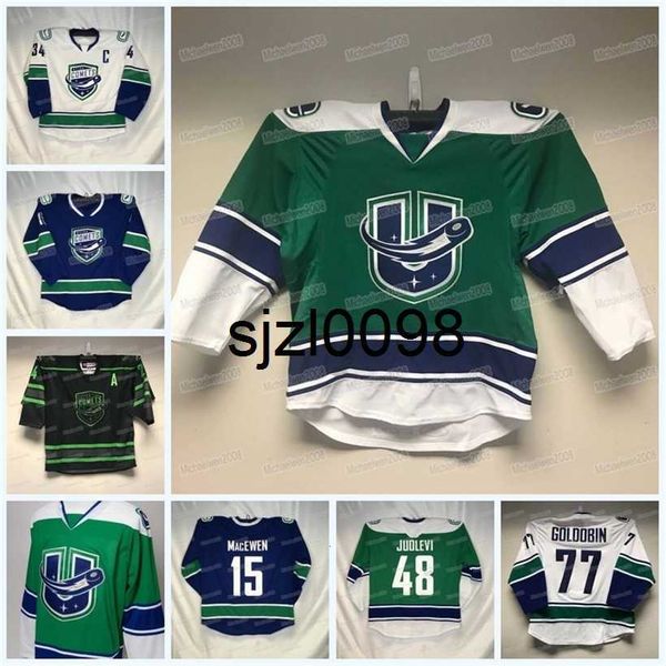 

sj98 utica comets hockey jersey ahl custom women youth reilly walsh fabian zetterlund graeme clarke a.j. greer nate schnarr robbie russo, Black