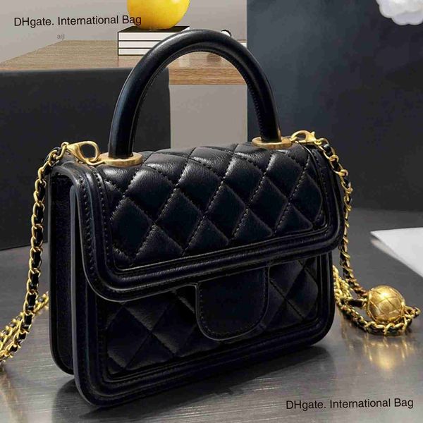 

golden ball square fat man women's handbag classic chain bag one shoulder crossbody designer small with sheepskin material retro casual