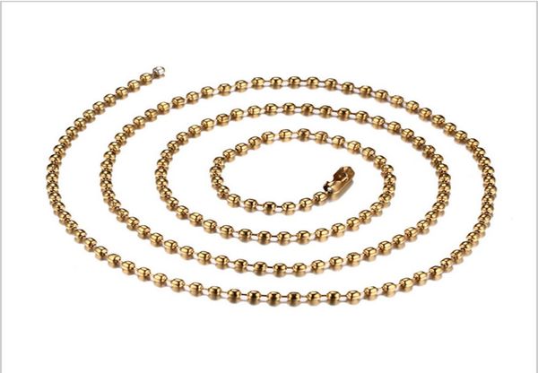 

fashion blackgoldsilver color plated 24 inches ball chain necklace stainless steel gold chain necklace cool necklaces nc0021772094, Silver