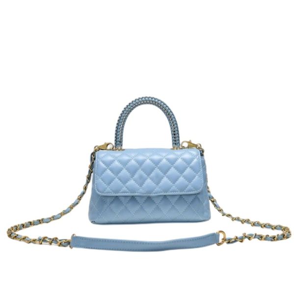 

leather metal chain crossbody bag grace bag for women summer bright color designer bag luxury channel brand shoulder bag hangbag pink bag bl
