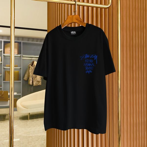 

men's plus tees & polos round neck embroidered and printed polar style summer wear with street pure cotton 1eq1, Black;brown