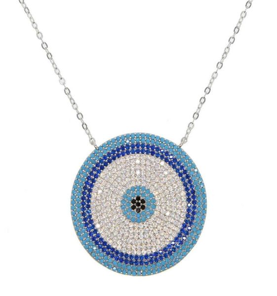 

eye geometric high big necklace round quality evil micro pave nano turquoise trendy gorgegous jewelry ww6x8697628, Silver