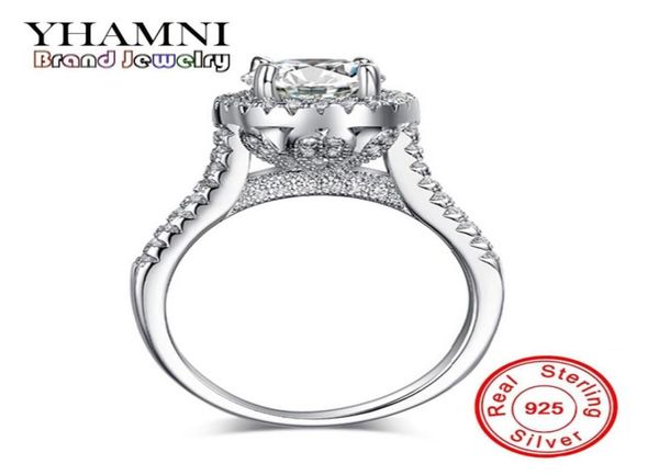 

yhamni fashion original solid 925 sterling silver luxury diamond wedding rings women wedding engagement jewelry jz09079024956051965, Slivery;golden
