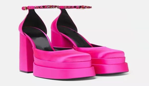 

dress shoes brand women pumps sandals summer thick high heels platform black red yellow party wedding size439318392
