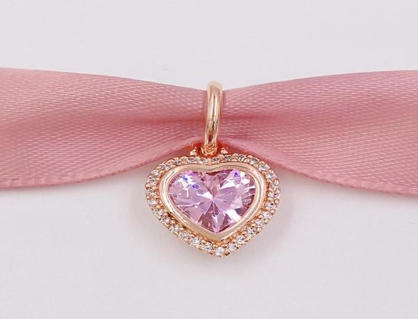 

rose gold plated sparking love pendant charms valentines day 925 silver beadsfit european pandora style jewelry bracelet necklace 4921441, Black