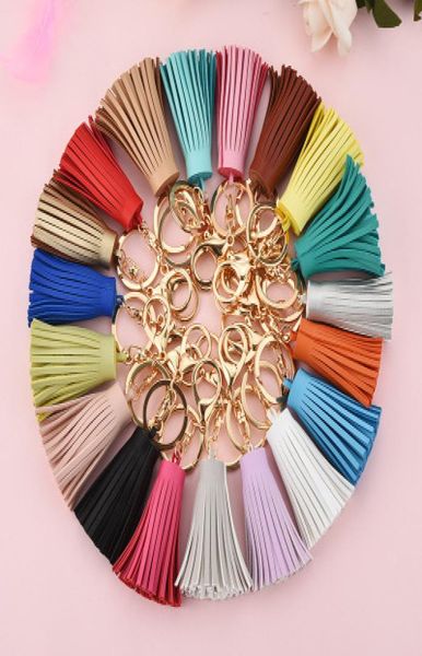 

new fashion women casual triple pu leather tassels women keychain bag pendant alloy car key chain ring holder trendy jewelry7947474, Silver
