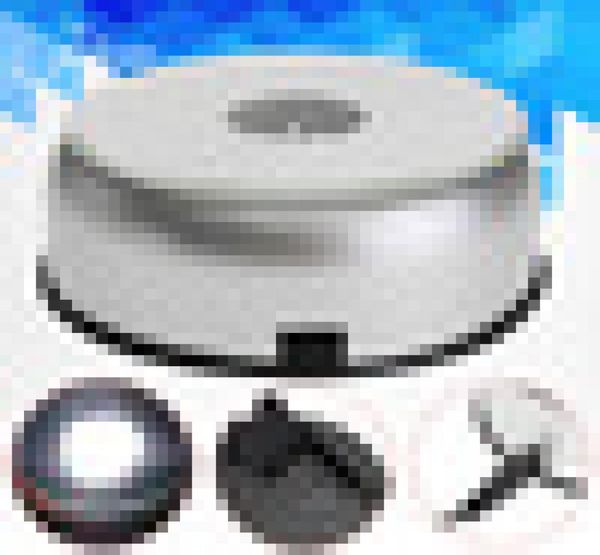 

led lighted rotary plastic white 7 led bulbs silver stand base show holder for laser crystal glass cube watch jewelry display8335953, Black