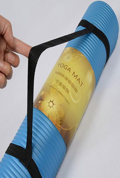 

10mm portable exercise stretch fitness elastic yoga mat bundling belt strap adjustable sports sling carrier shoulder bundle6647833