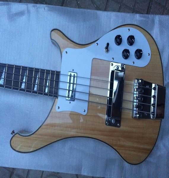 

whole new rick 4 string 4003 electric bass guitar through neck in natural wooden 1408155095567