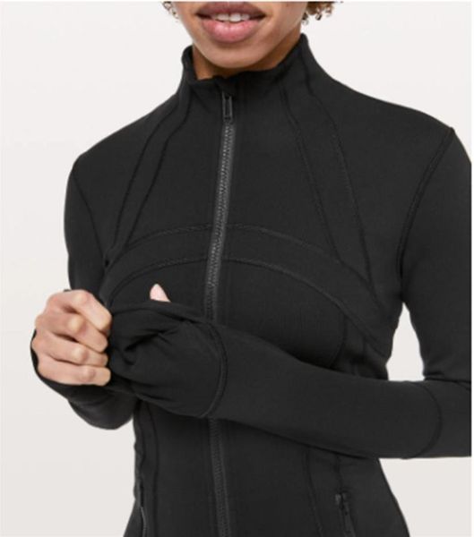 

lu gym jacket define sweatshirt woman nylon slim stand collar fitness sport running workout coat yoga activewear with logo 2028404692