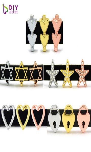 

10pcs 8mm slide charms fit for 8mm wristband bracelet belt pet collar lssc3273873030368, Black