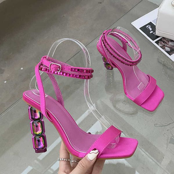 

woman sandals fashion transparent super high heels shoes for woman 2023 summer spring ladies pumps female rhinestones 230511, Black