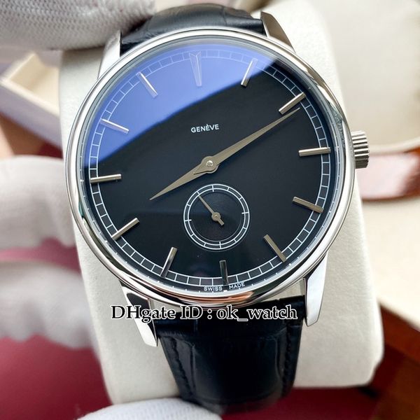

new traditionnelle 316l steel case 82172/000p-9811 automatic mens watch black dial leather strap fashion watches, Slivery;brown