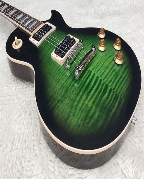 

new ultimate custom slash guitar green anaconda burst 1959 r9 vos electric guitar fat tiger flame maple cream pickguard chines4103940