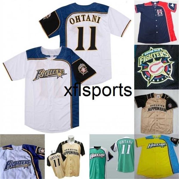 

axflsp glamit 2015 hokkaido n ham fighters summer jersey #11 shohei ohtani 100% stitched custom baseball jerseys xs-6xl, Black