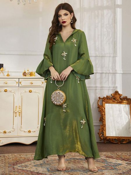 

dresses toleen women casual elegant maxi long dress 2022 summer embroidery abaya arabic turkey african evening party robe vestido, Black;gray