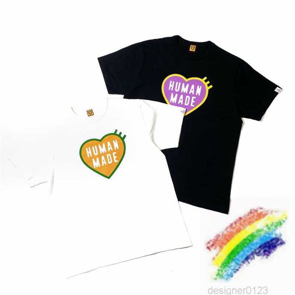 

heart human made t-shirt men women casual t shirt tees, White;black