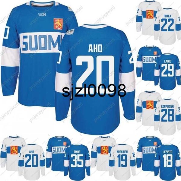 

sj98 2016 world cup of hockey finland team jersey rinne laine korpikoski donskoi pokka aho koskinen lepisto men women youth custom hoceky je, Black