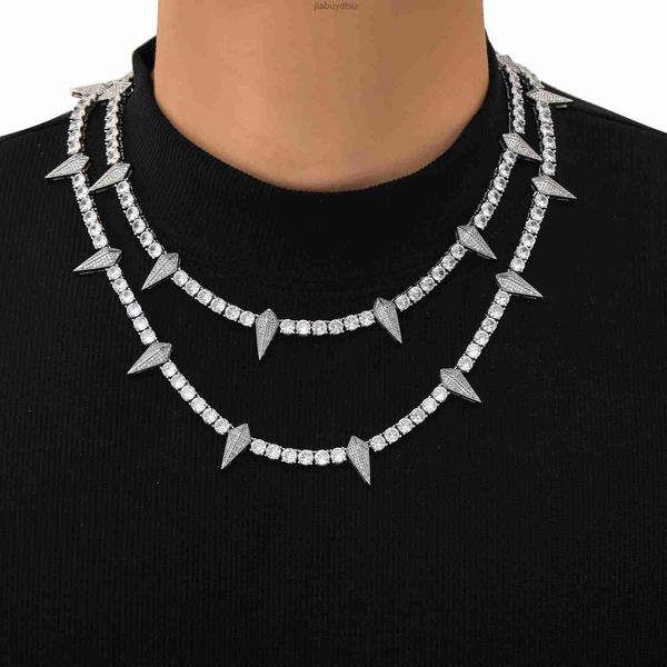 

5mm luminous zircon diamonds hip hop enamel multicolor diamond necklace men bling iced out clear cz tennis chain for bro gift, Silver
