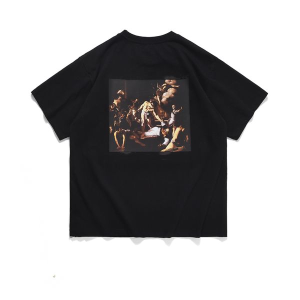 

2023 mens&womens designer graffiti t-shirts printed fashion man ofs whits t-shirt cotton casual tees short sleeve luxury hip hop streetwear, White;black