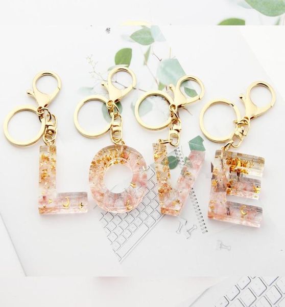 

women car keychain gold pink keyrings holder fashion custom az alphabet 09 number initial letter bag charms key rings chains acc9714878, Silver