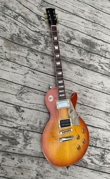 

agedrelic custom electric guitar solid maple cap one piece bodyneck chrome hardware8381552
