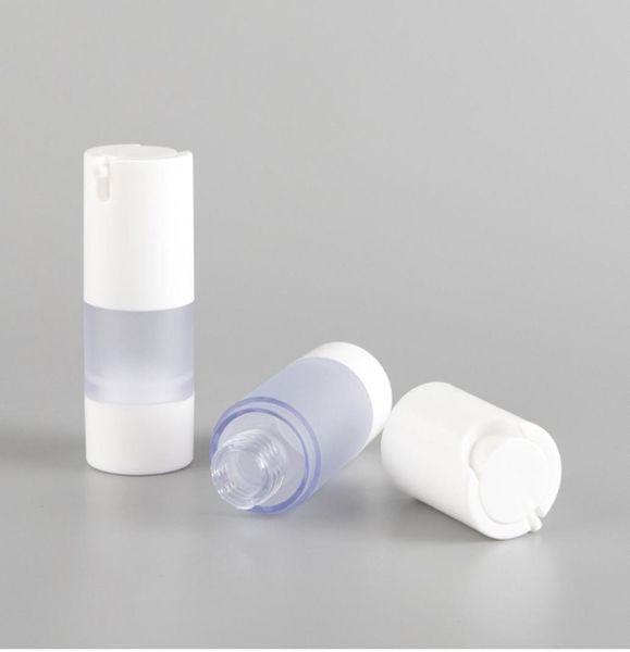 

15ml 30ml 50ml airless bottle essence vacuum pump frosted white refillable bottles 100pcs8071151