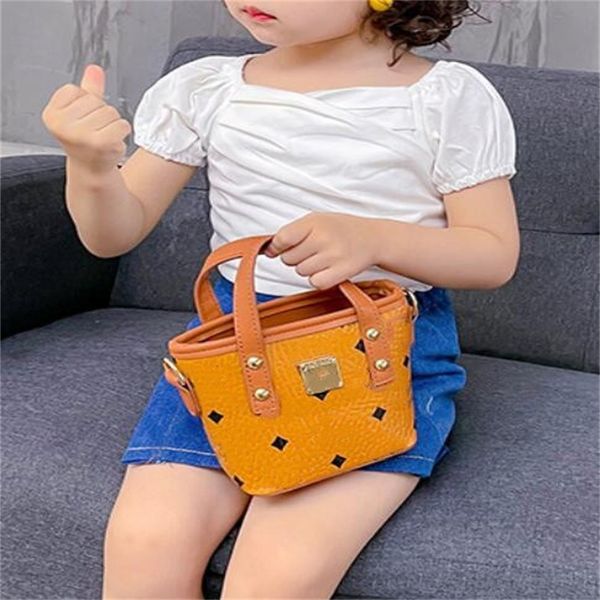 

lovely kids girls handbags letter bucket bag baby girl messenger bags children wallet designer mini coin purse 4 style, Black