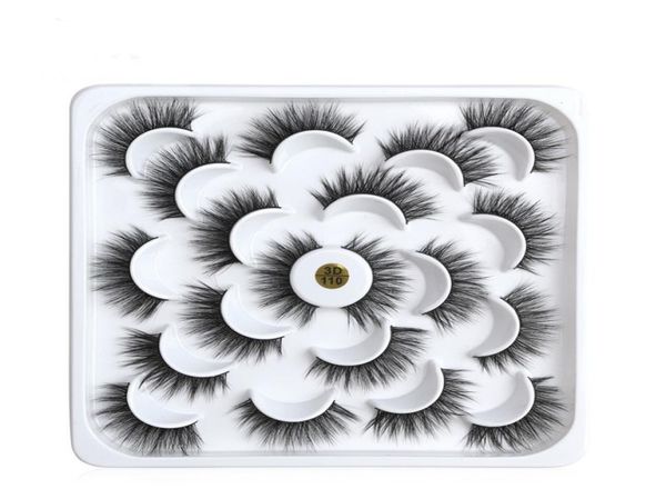 

new 10 pairs fashion false eyelashes reusable fake 3d mink eyelashes makeup natural thick long eyelash extension8306022