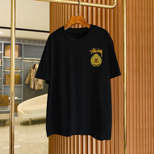

men's plus tees & polos round neck embroidered and printed polar style summer wear with street pure cotton d11e, Black;brown