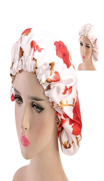 

adjustable large double layer satin bonnet for women solid color comfortable day night sleep cap salon lady make up head wear7735663, Blue;gray