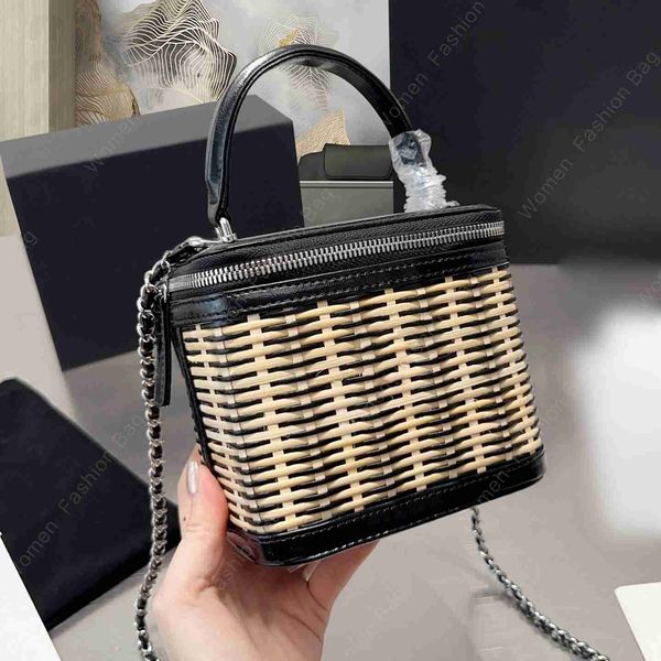

bamboo basket woven designer makeup bag women's calf leather silver metal handbag bags shoulder carrying crossbody designers woman
